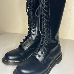 Dr. Martens 1914 Black Boots with Yellow Accents